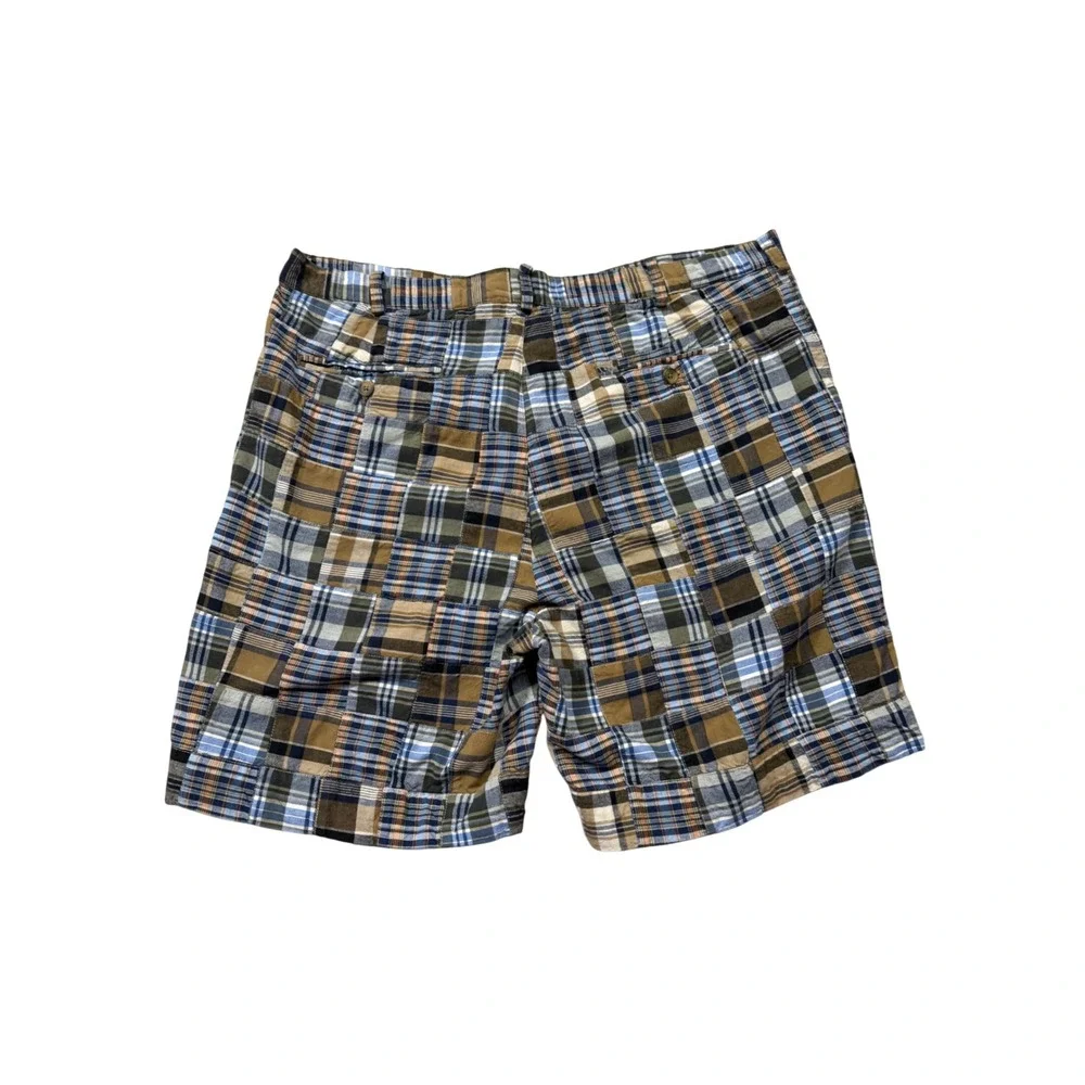 Y2K Old Navy Patchwork Madras Plaid‎ Shorts Men's 40 100% Cotton Preppy